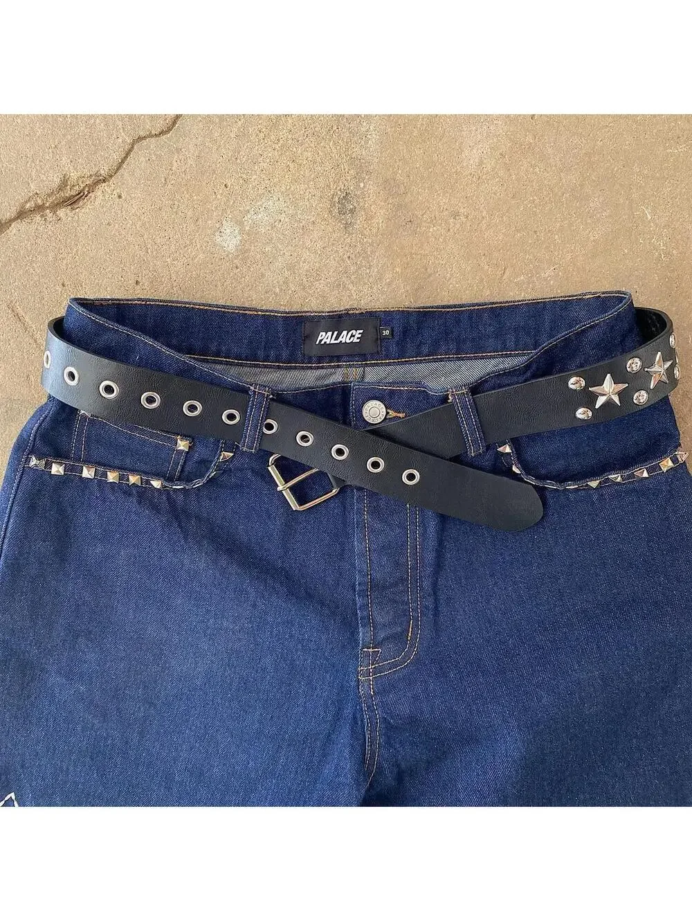Cyber Y2k Essential Star Studded Rivet Belt Y2k 2000s style studded punk goth